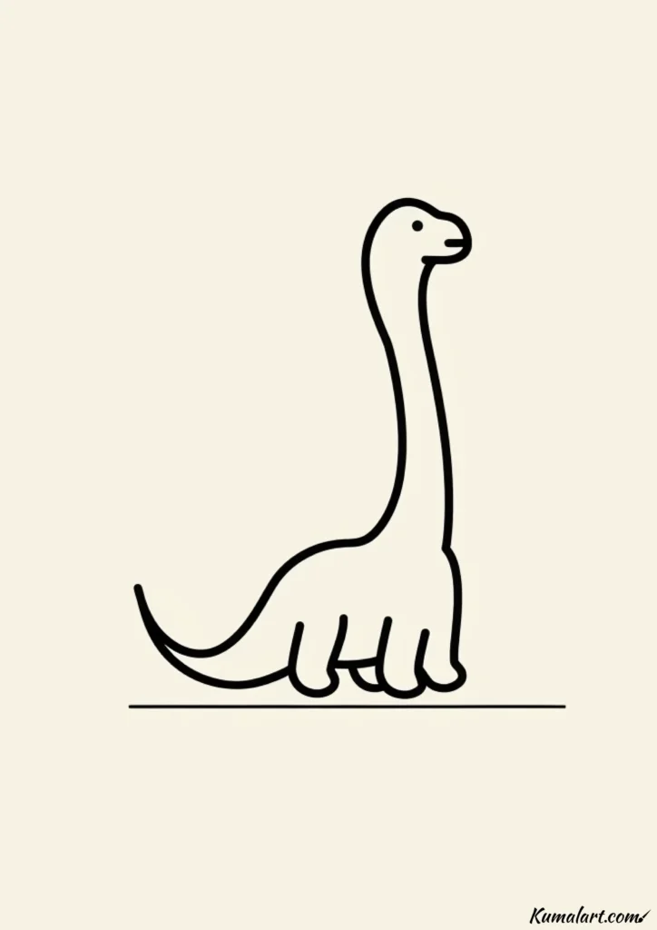 easy cute stretching brachiosaurus drawing ideas