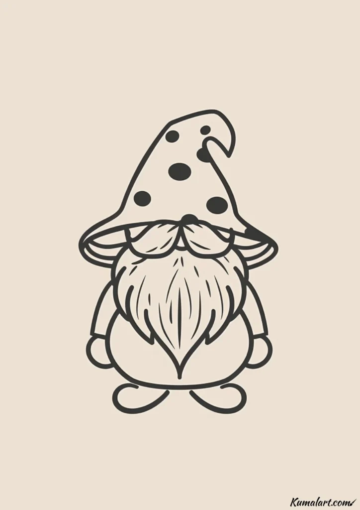 easy cute mushroom garden gnome drawing ideas
