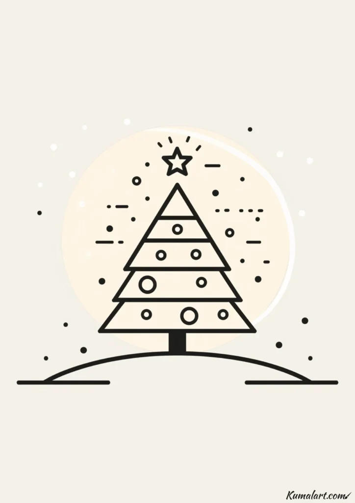 easy cute christmas tree drawing ideas