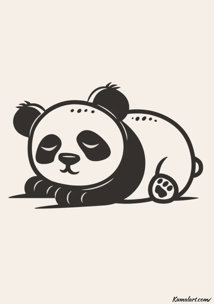 easy cute snoozing panda drawing ideas
