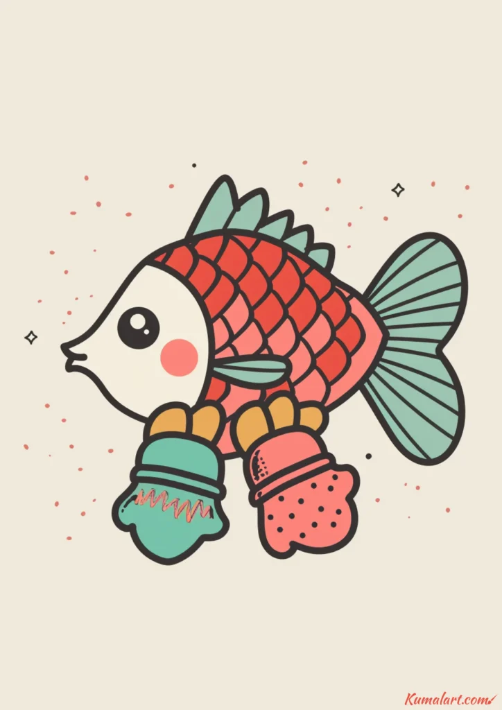 easy cute oven mitt fish drawing ideas