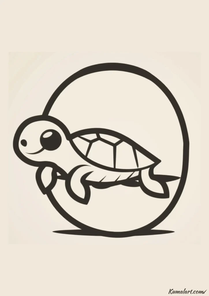easy cute baby turtle hatching drawing ideas