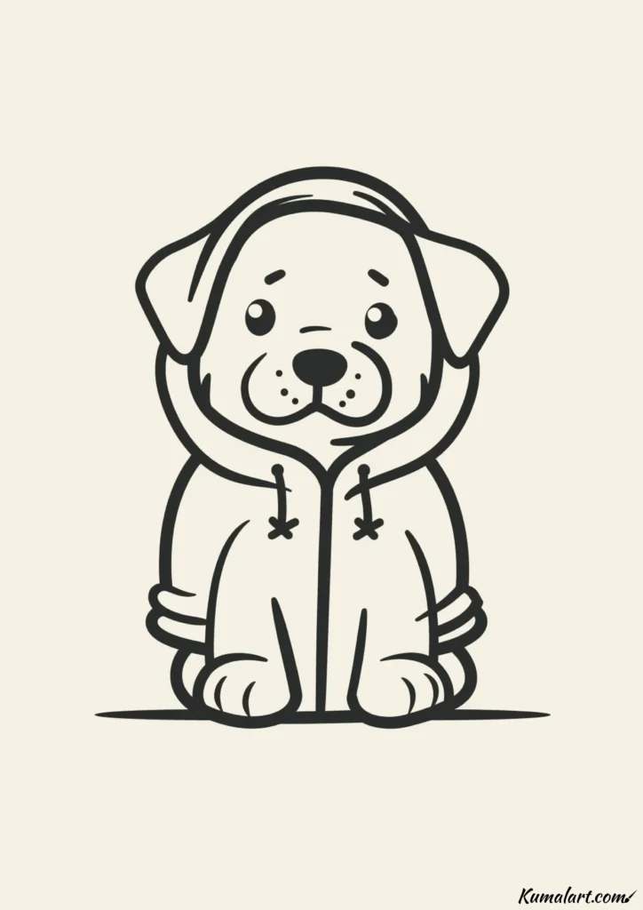  easy cute dog in winter coat drawing ideas