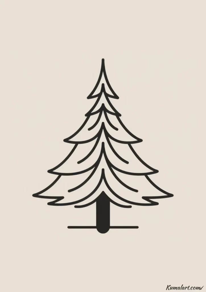 easy cute pine tree drawing ideas