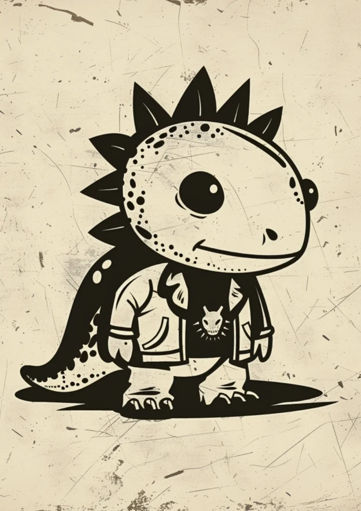 easy cute punk stegosaurus drawing ideas
