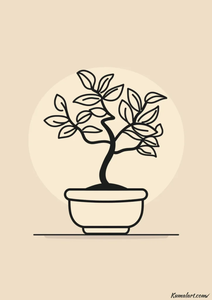 easy cute Bonsai Tree drawing ideas