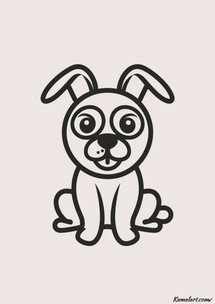 easy cute bunny ear puppy drawing ideas