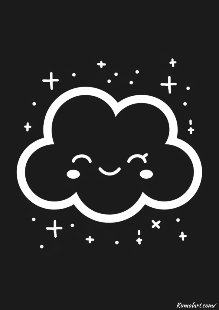 easy cute sleepy cloud drawing ideas